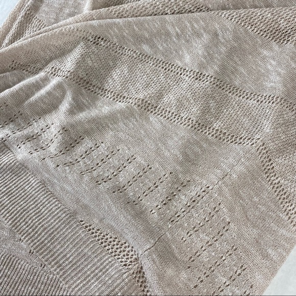 EST. 1946 Crochet Cardigan Sweater Beige Womens Size L Breathable Open Front. - Picture 11 of 15